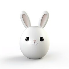 white rabbit isolated on white, easter background, easter holiday