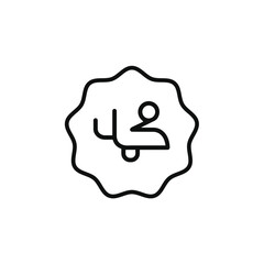 Muhammad line icon isolated on transparent background