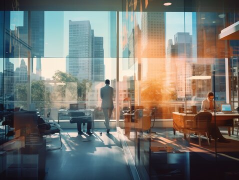 Corporate Marketing Team Brainstorming Strategy,Busy Office Scene with Business Professionals