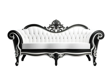 Luxurious sofa in classical interior. isolated on a Transparent background. Generative AI