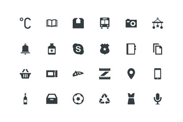 Basket icon, basket vector illustration,Bell icon,Book icon,Box icon,Bus icon,Camera icon,Carousel icon,Celsius degree icon,Cone icon,Deviantart icon,Dress icon,Ecology icon,set of icons for web