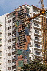 Un immeuble en construction dans le centre ville de Dakar au Sénégal en Afrique occidentale