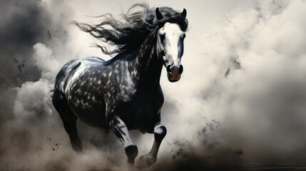 Black and white horse