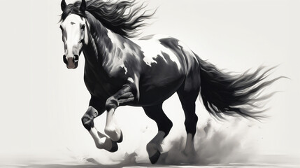 Black and white horse