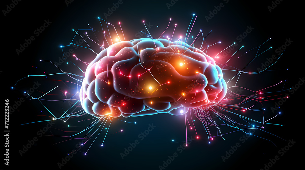 Sticker technology abstract lines background and light effects, technology sense background