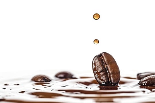 Isolated drop of coffee on white background