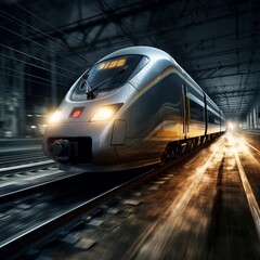 World best speed some train images Generative AI - obrazy, fototapety, plakaty