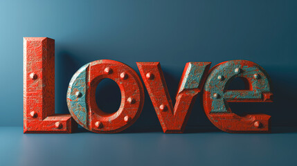 Fototapeta na wymiar Background design for Valentines Day with decorative word Love.