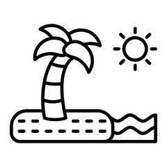   Desert Island line icon