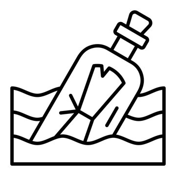   Message In A Bottle line icon