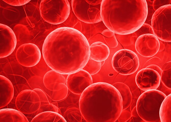 red blood cells flowing through vein