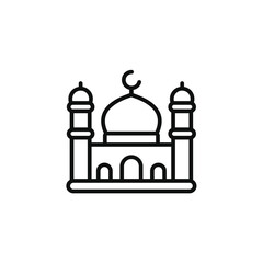 Mosque line icon isolated on white background