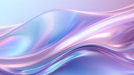 Luxury shinny iridescent pierl liquid wave background. Light emitter glass with iridescent holographic vibrant gradient wave texture concept. Generative AI.
