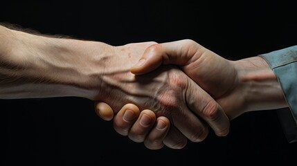 Handshake on a black background