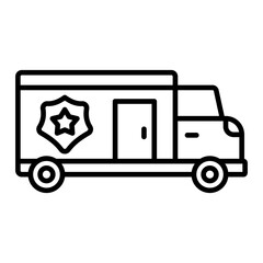   Police van line icon