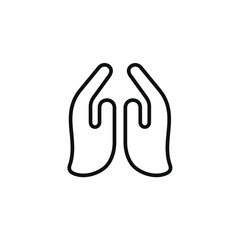 Muslim praying line icon isolated on transparent background