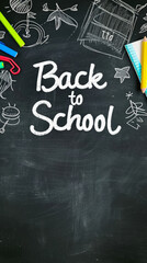 Back to school concept. Chalkboard with back to school lettering