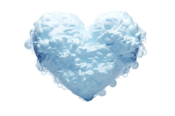 heart cloud and blue sky isolated on a Transparent background. Generative AI