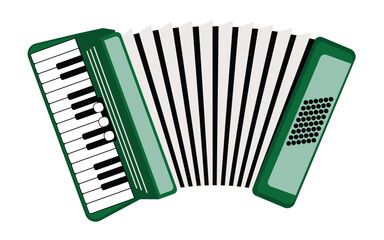 Musical instrument - accordion, flat design