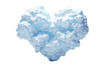 heart cloud and blue sky isolated on a Transparent background. Generative AI