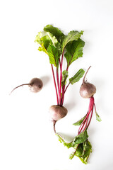 Beetroot on the white background. Flat lay. Food concept - 712228038