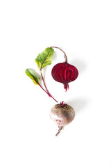 Beetroot on the white background. Flat lay. Food concept - 712228061