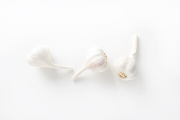 Fototapeta na wymiar Garlic on a white background. Food concept