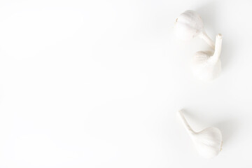 Garlic on a white background. Food concept