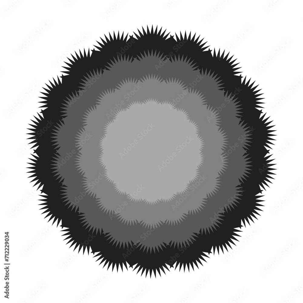 Aufkleber zig zag edge circle vector. wavy edge circle shapes, icon on white background. wavy and zigzag circl
