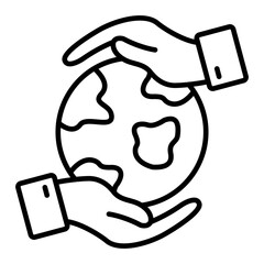   Earth Day line icon