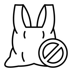   No Plastic Bags line icon