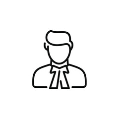 Advocate line icon isolated on transparent background. Lawyer line icon
