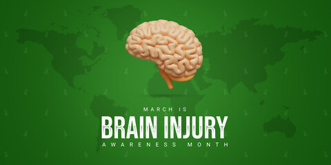 March is Brain Injury Awareness Month Illustration. Suitable for greeting card, poster, flyer and banner