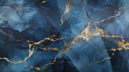 Luxury blue marble texture with golden veins concept background. Created with Generative AI