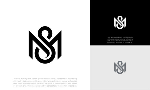 Initials SM. MS logo design. Initial Letter Logo. Innovative high tech logo template.	

