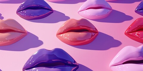 Background pattern of female lips pale soft color