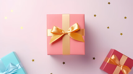 Obraz na płótnie Canvas Holiday gift box for birthdays, holiday anniversaries, Valentine's Day and weddings
