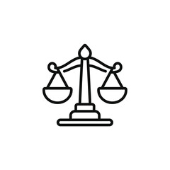 Law scale line icon isolated on transparent background