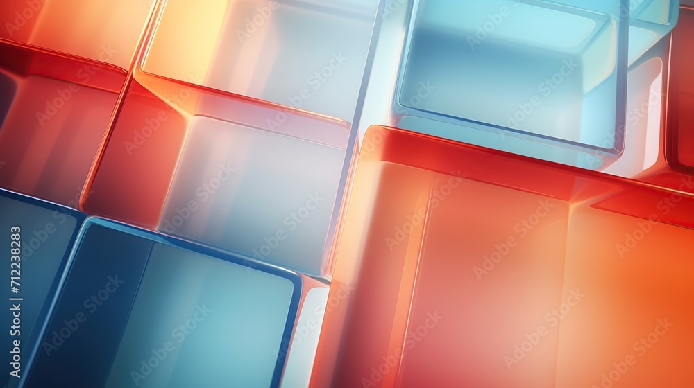 Poster abstract holographic translucent glass with gradient color. rainbow reflex in multicolor for trendy 