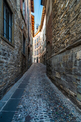 Bergamo, upper city. Between history and ancient monuments.