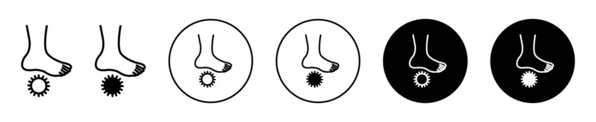 Foot massage orthopedic ball vector icon set collection. Foot massage ballOutline flat Icon.