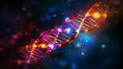 dna strand in the night