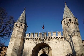 External door of Topkapi Palace Istanbul, Turkey, Ancient Ottoman residence