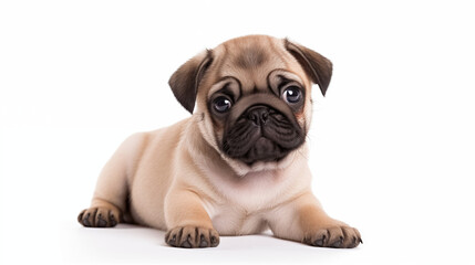 Obraz premium photograph PUG dog white background