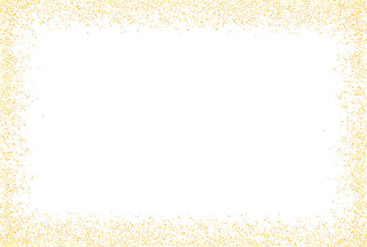 luxury gold glitter sparkle light powder confetti frame round border