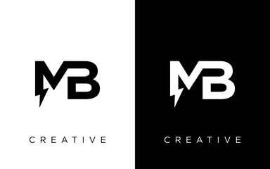 MB Initial logo concept with electric template vector