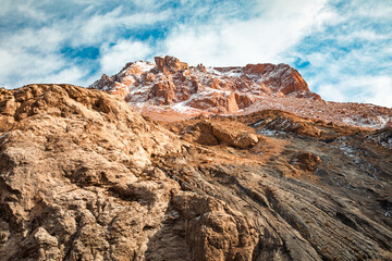 a huge mountain in the region of Tajikistan highly concentrated Rocky Mountains with no vegetation