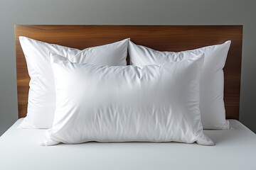A set of white pillows on a bed