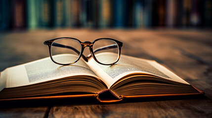 Glasses and book