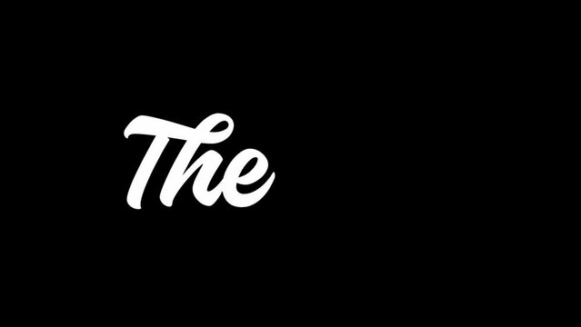 animated text the end. text animation in white handwritten style.